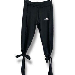 Black Bottoms Capri Tie Ankle Wrap Dancing Athletic Yoga Pants